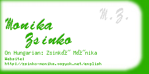 monika zsinko business card